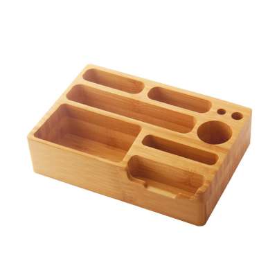 Bamboo Cell Phone Holder Storage Box Cell Phone Charging Bracket