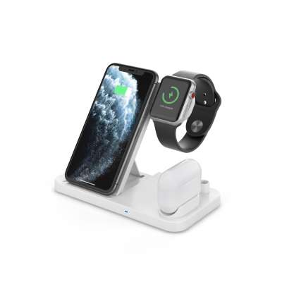 Wireless Charger Station 4 in 1 Qi-Certified Fast 10W Charging Dock Stand for Apple Watch/Air Pods/Pencil