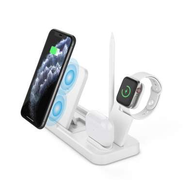 New 4-in-1 Multi-function Foldable Mobile Phone Wireless Charging Stand For  for Apple Watch & iPhone & Apple Pen & Air pods