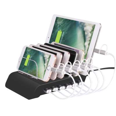 Desktop USB Charger 6-Port USB Charging Station Multiple Port Compatible for iPhone/ Android Phone