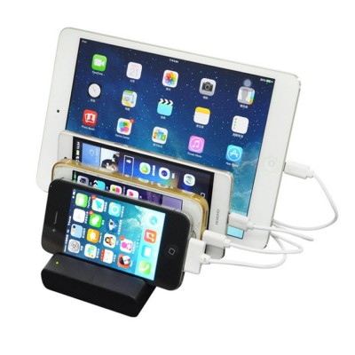 Cell Phone 4 Port USB Charging Station For Apple Charger Stand Dock Desktop Charge Hub Organizer with Multiple Tablet