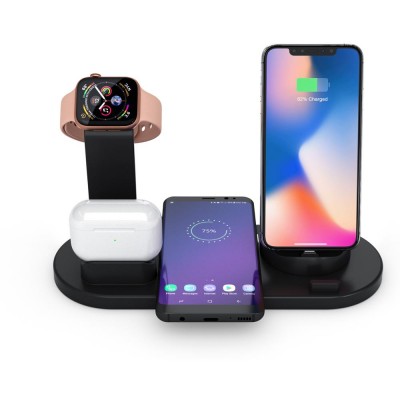 In stock 4 in 1 Multifunctional Charger Station Fast Wireless Phone Chargers For Iphone Apple Watch Series And Earphones iWactch