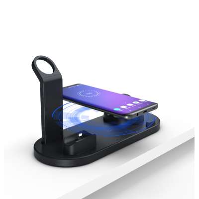 New popular 4 in 1 portable mobile wireless charger station quick charger stand for Apple Iphone Iwatch Airpods charger station