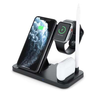 Supplier for Amazon Hot sale 4 in 1 Wireless Charger Station Mobile Phone Charger Docking Station for iphone/ iWatch/AirPods