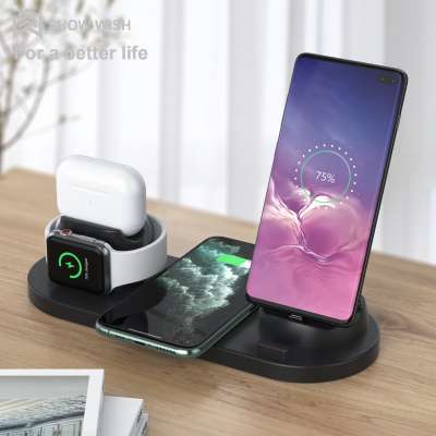 4-in-1 Wireless Charger Holder For Mobile Phone With Multi-function Desktop Wireless Charger For Fast Charging