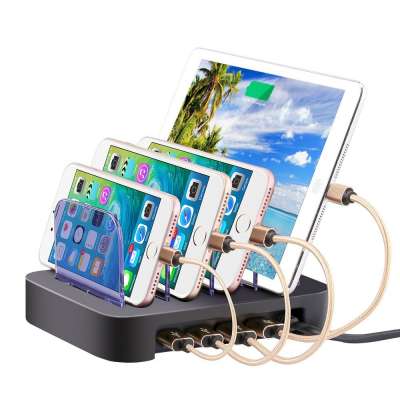 4-Port USB Charging Station Universal Charging Dock Phone Holder Portable Charger for iphone / samsung / ipad