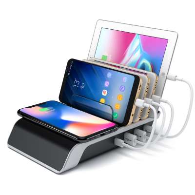 Multi Charging Station for Cell Phones and Tablets USB Charging Station 4-Port Fast Smart Charging Station Dock for ipad