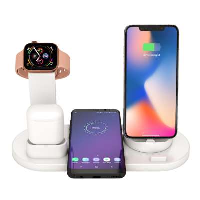 Multifunction 4 in 1 Portable Mobile Wireless Charger Station Fast Charger Stand For Apple Watch For iPhone