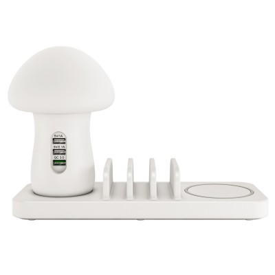 Led Mushroom Night Lamp 3-port Mobile Phone Wireless Charging Bracket